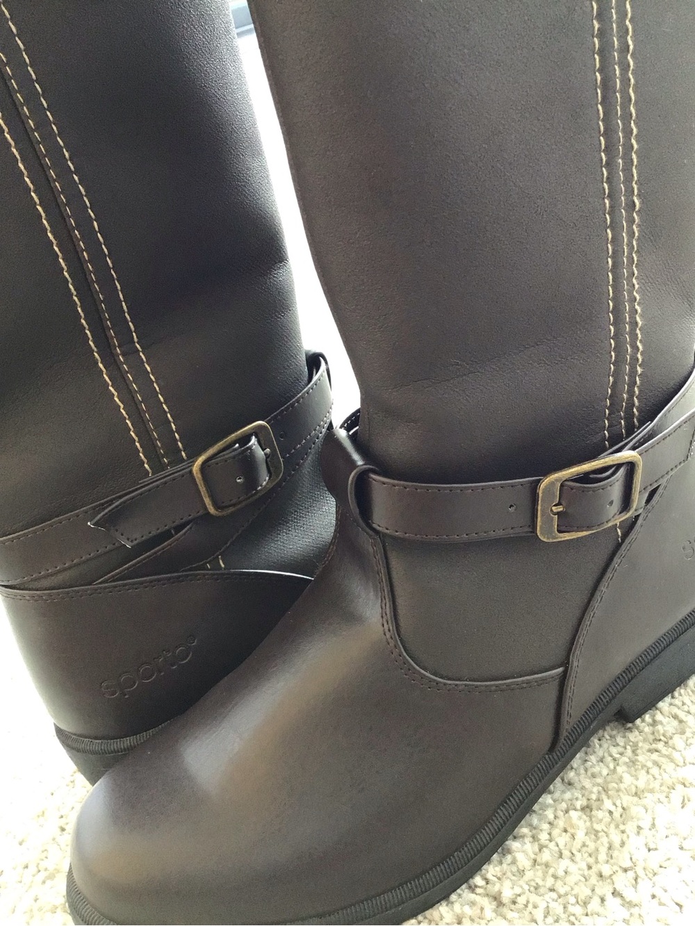 SPORTO Brown Women's Winter Boots with Faux Fur, size 9